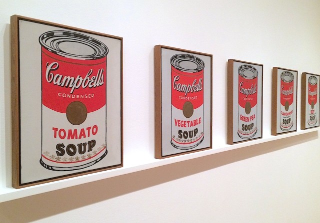 Andy Warhol’s Campbell’s Soup Cans was produced between November 1961 and March-April 1962, but has since been extremely mass-produced and printed. Warhol ate Campbell’s soup nearly every day and purportedly chose it as a subject for its sense of familiarity to him. Warhol’s reliance on themes from popular culture helped to usher in pop art as a major art movement in the United States.
