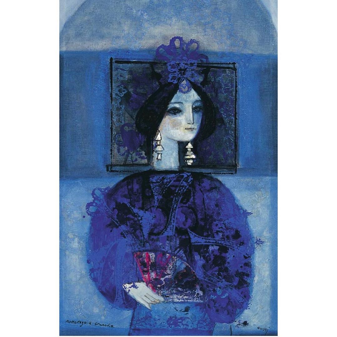 American-Iranian artist Nasser Ovissi is known for his stylized paintings of Iranian women and horses, as meditations on the beauty of life.