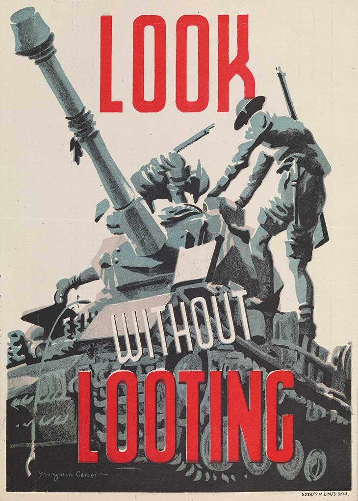 Look without Looting (1943), poster designed by Philip Youngman Carter