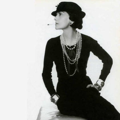 Gabrielle “Coco” Chanel black and white photograph